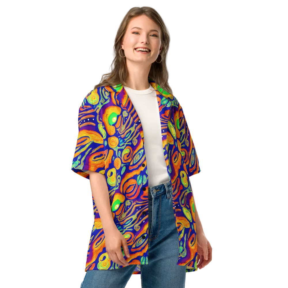 Aubergine Inferno on Button Shirt — Front
