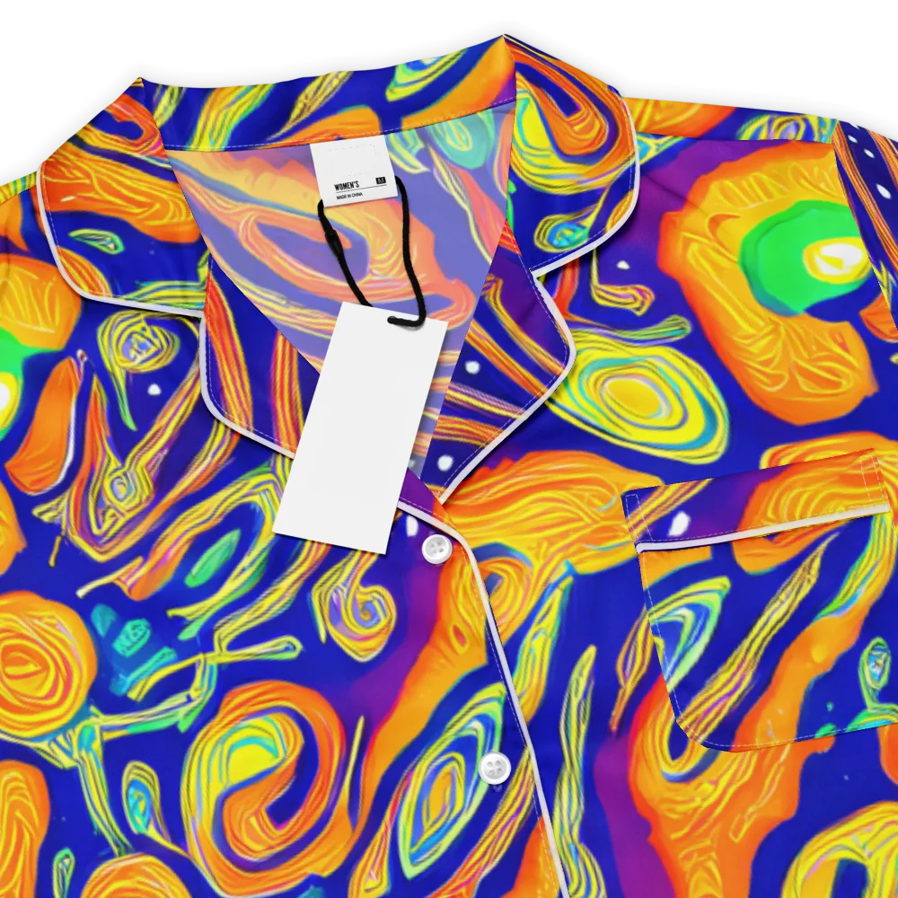 Aubergine Inferno on Women's Short Sleeve Pajama Top — Product details
