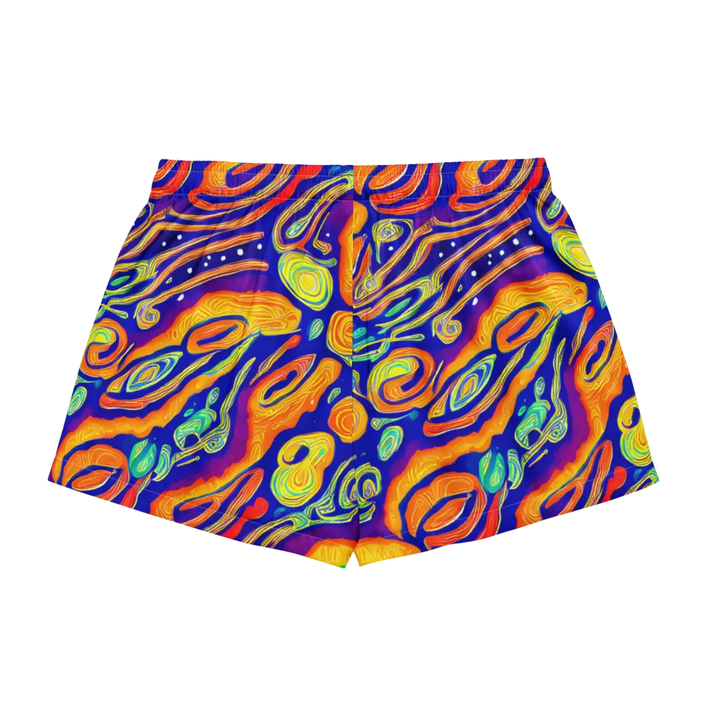 Aubergine Inferno on Women's Pajama Shorts — Back
