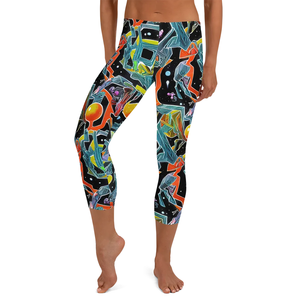 Lunar Collision on Capri Leggings — Front