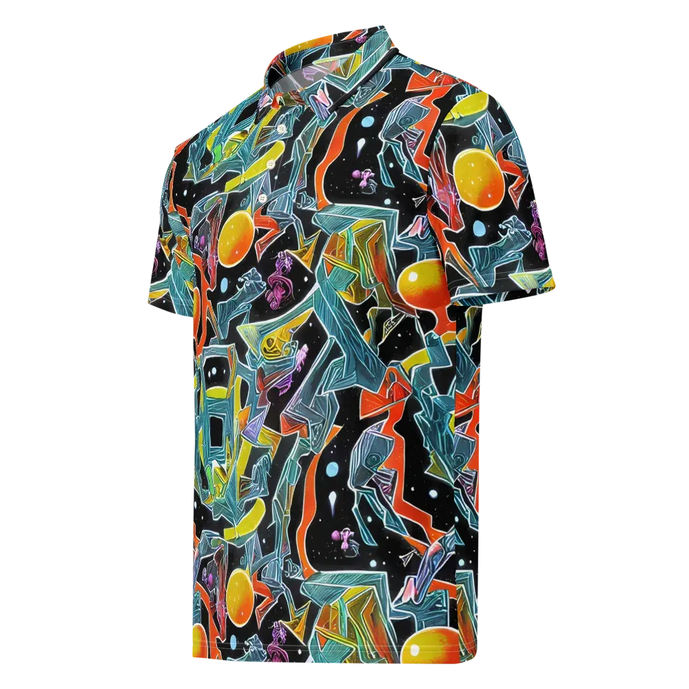 Lunar Collision on Men's Slim Fit Polo Shirt — Left Front