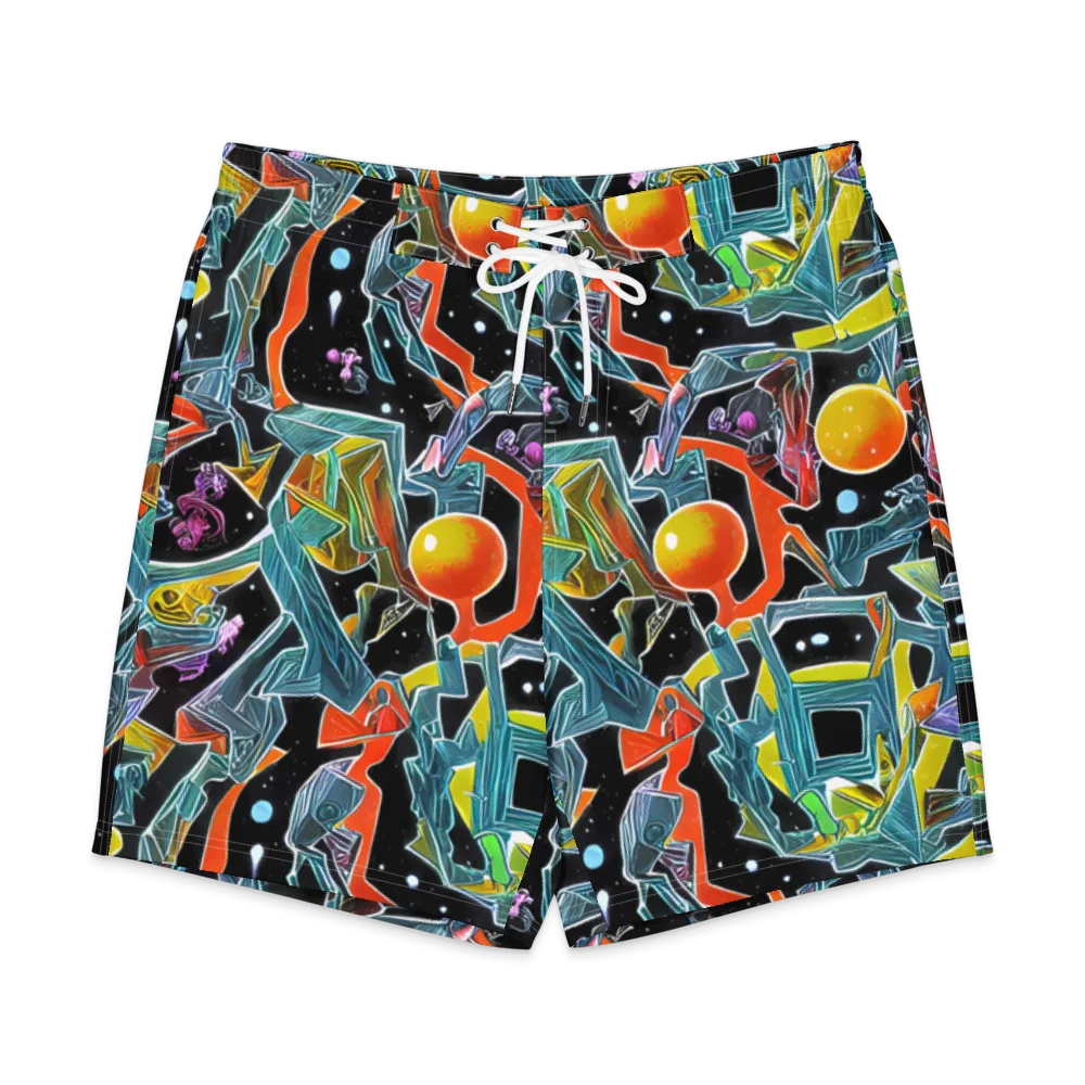 Lunar Collision on Men's Board Shorts — Front
