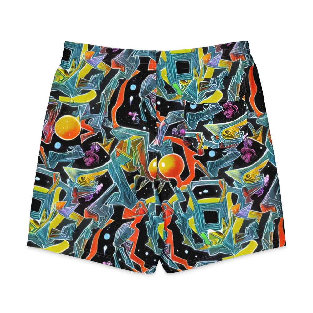 Lunar Collision on Men's Board Shorts — Back