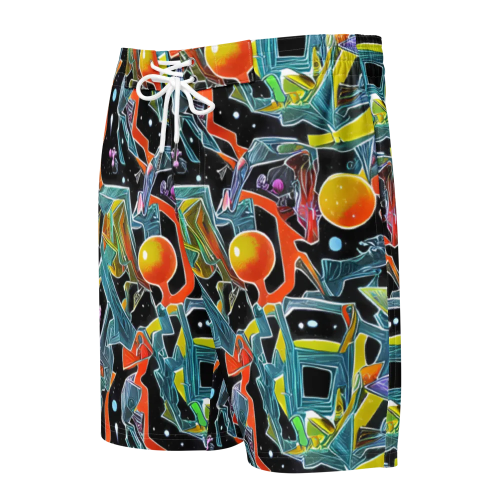 Lunar Collision on Men's Board Shorts — Front
