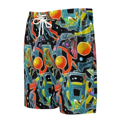 Lunar Collision on a Men's Board Shorts