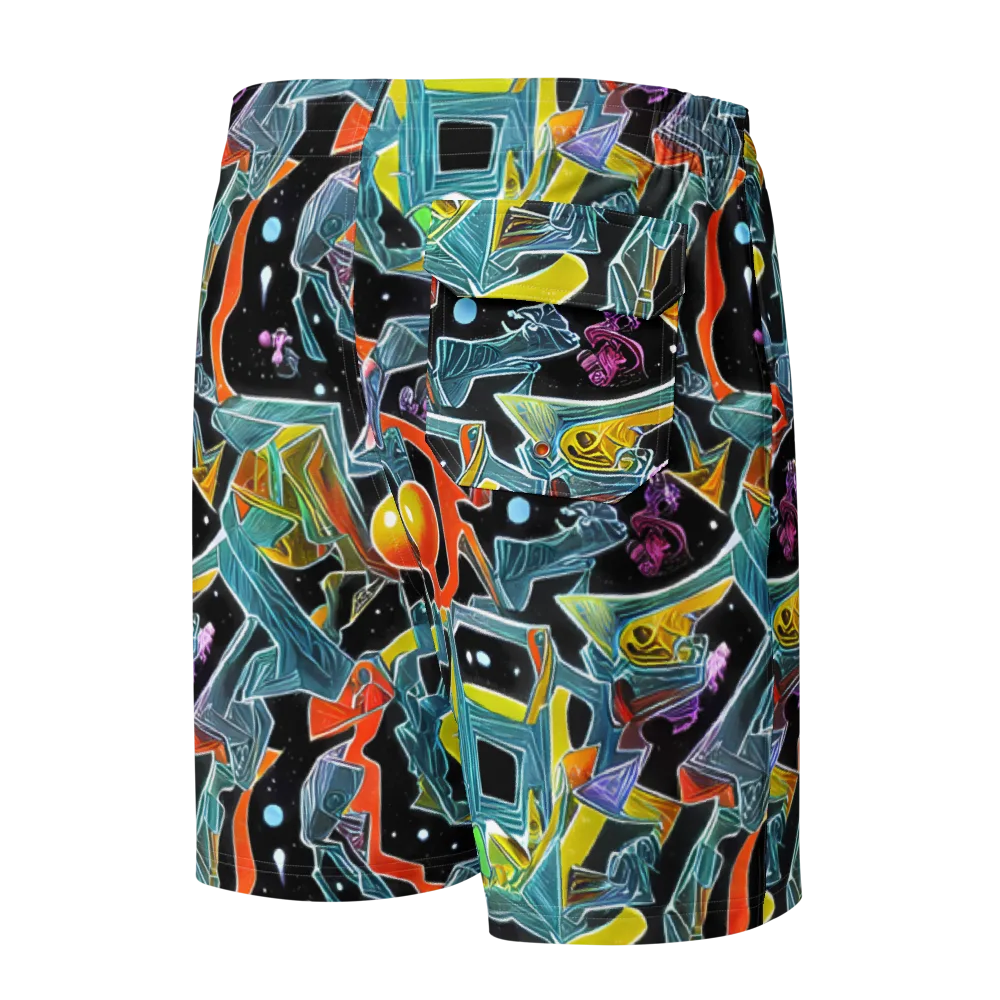 Lunar Collision on Men's Board Shorts — Back