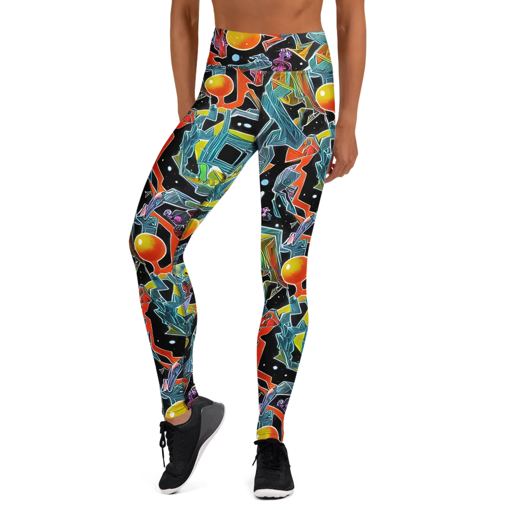 Lunar Collision on Yoga Leggings — Front