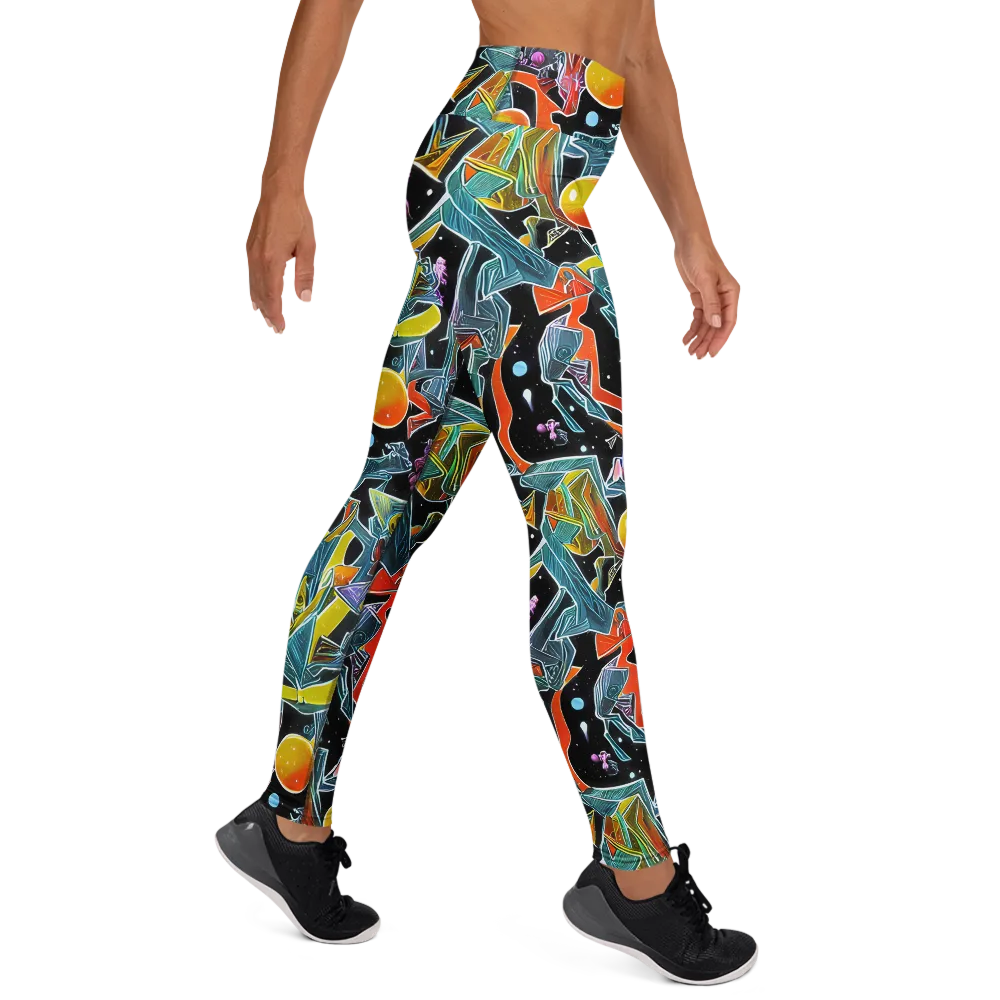 Lunar Collision on Yoga Leggings — Right
