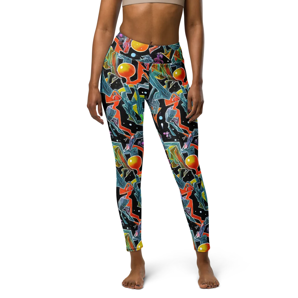 Lunar Collision on Yoga Leggings — Front