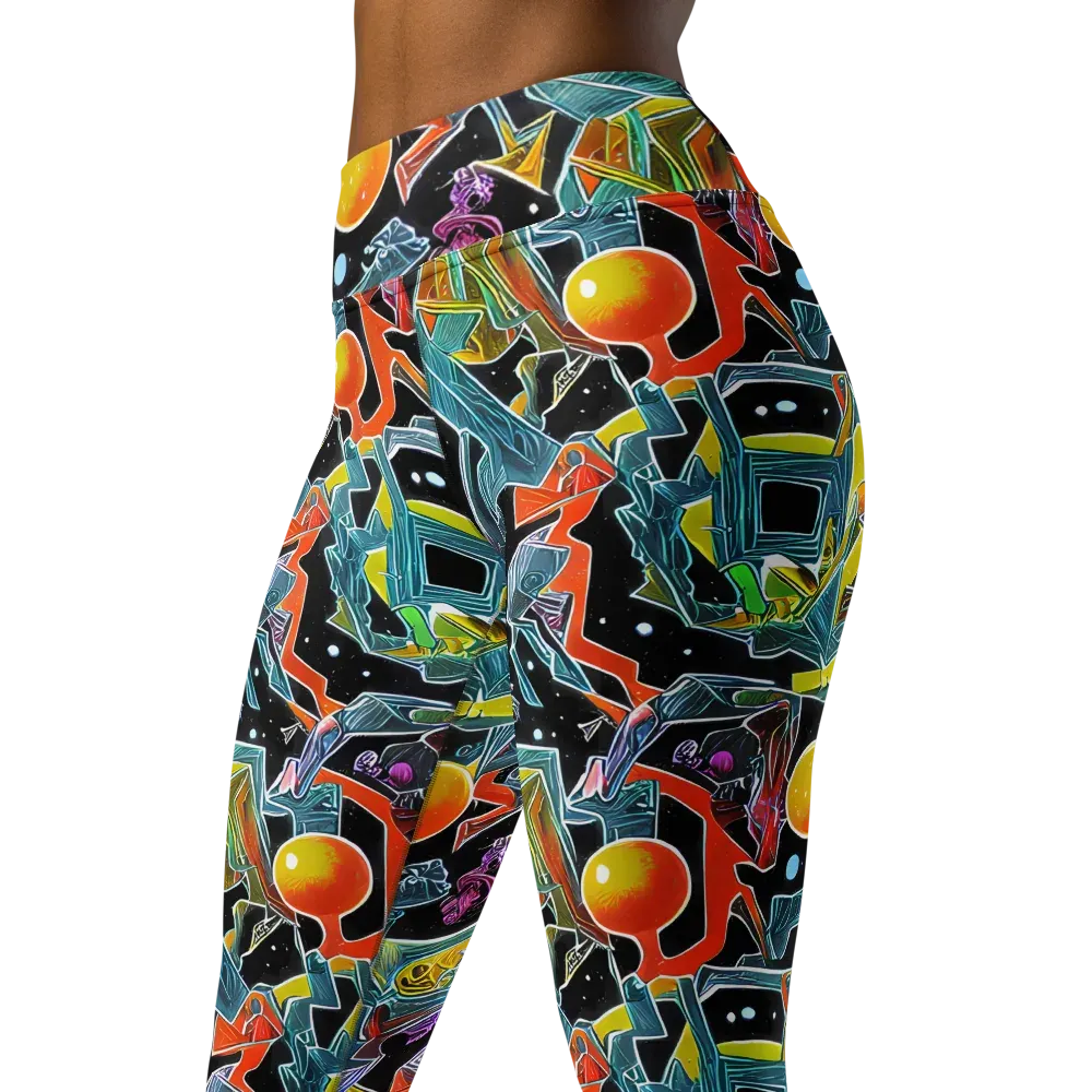 Lunar Collision on Yoga Leggings — Left Front