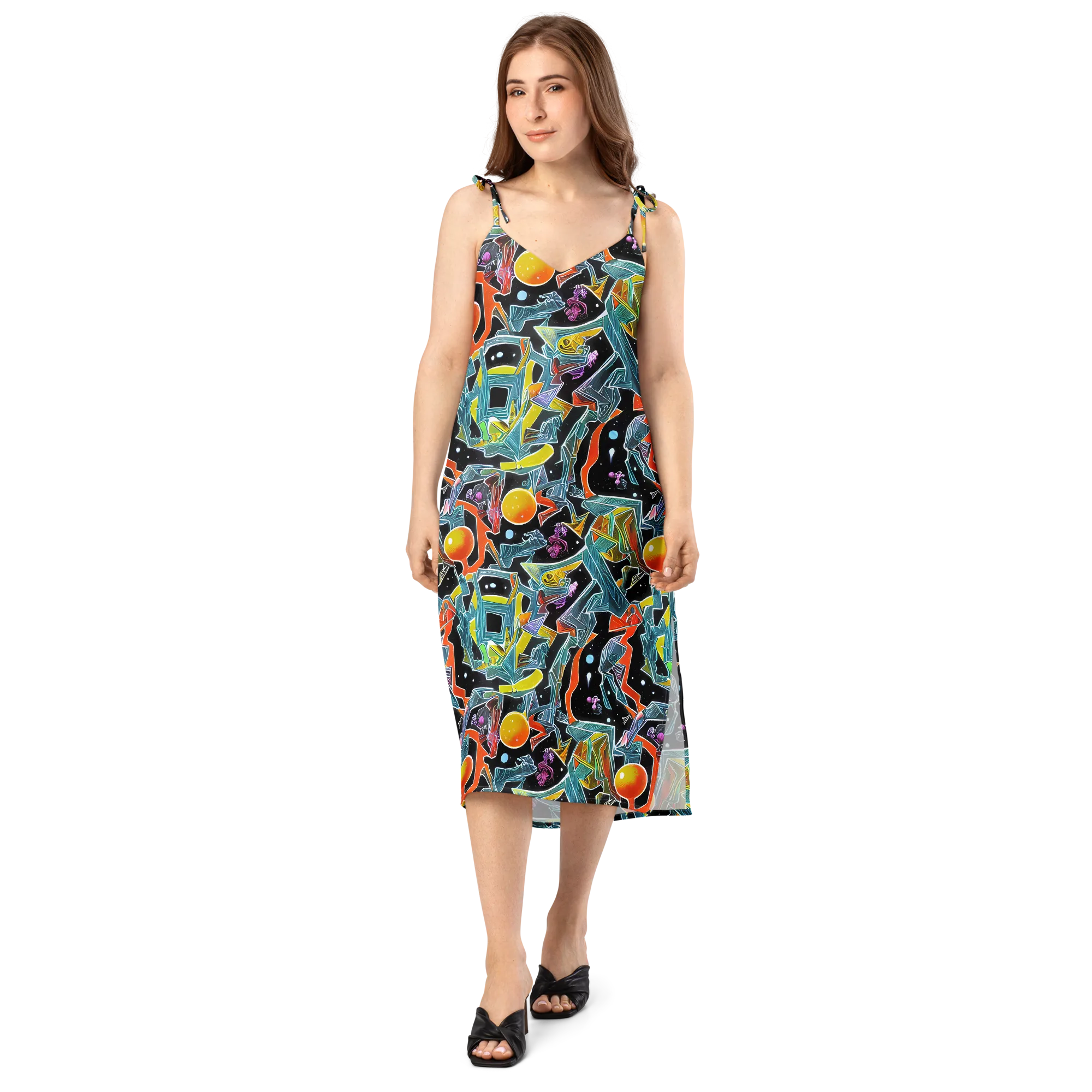 Lunar Collision on Slip Dress — Front