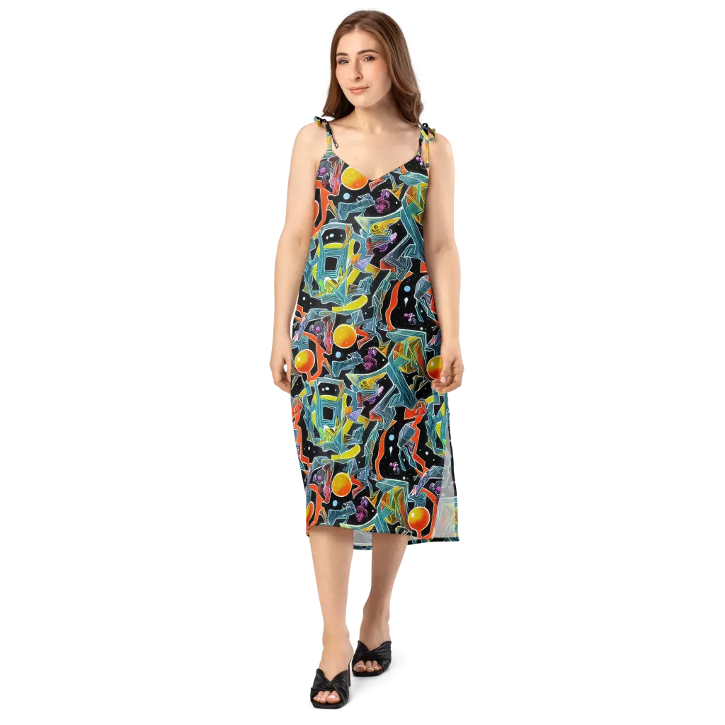 Lunar Collision on Slip Dress — Front