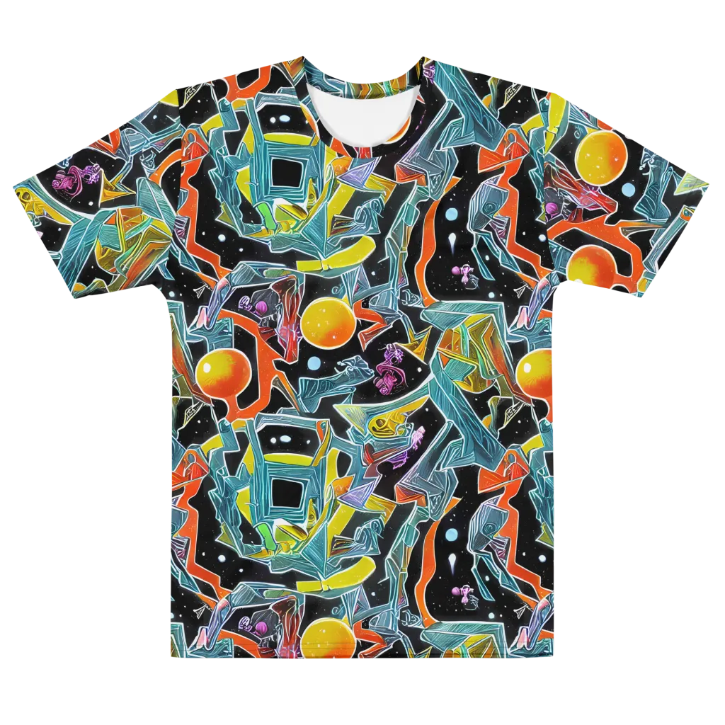 Lunar Collision on Men's Cotton Crew Neck T-Shirt — Front