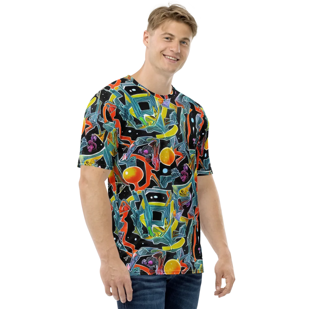 Lunar Collision on Men's Crew Neck T-Shirt — Right