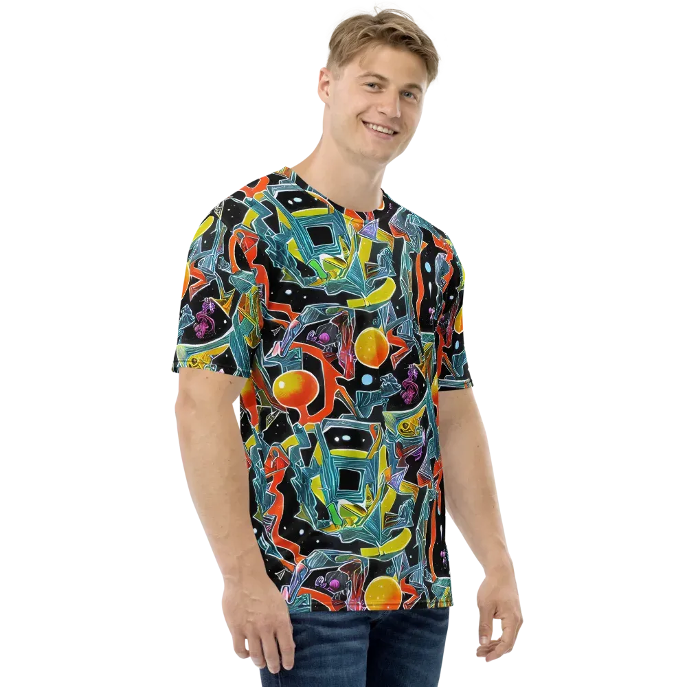 Lunar Collision on Men's Crew Neck T-Shirt — Right