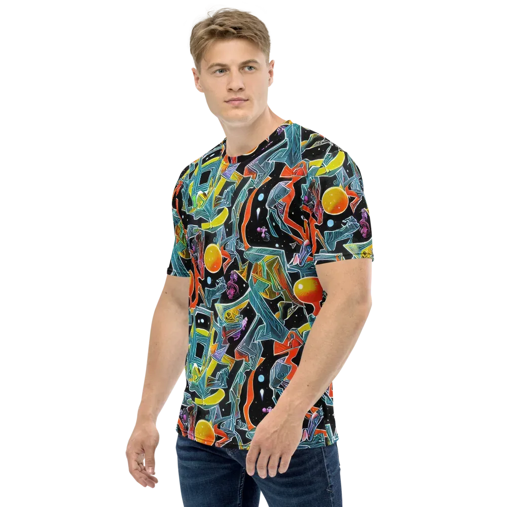 Lunar Collision on Men's Crew Neck T-Shirt — Left