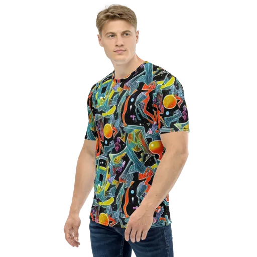 Lunar Collision on a Men's Crew Neck T-Shirt