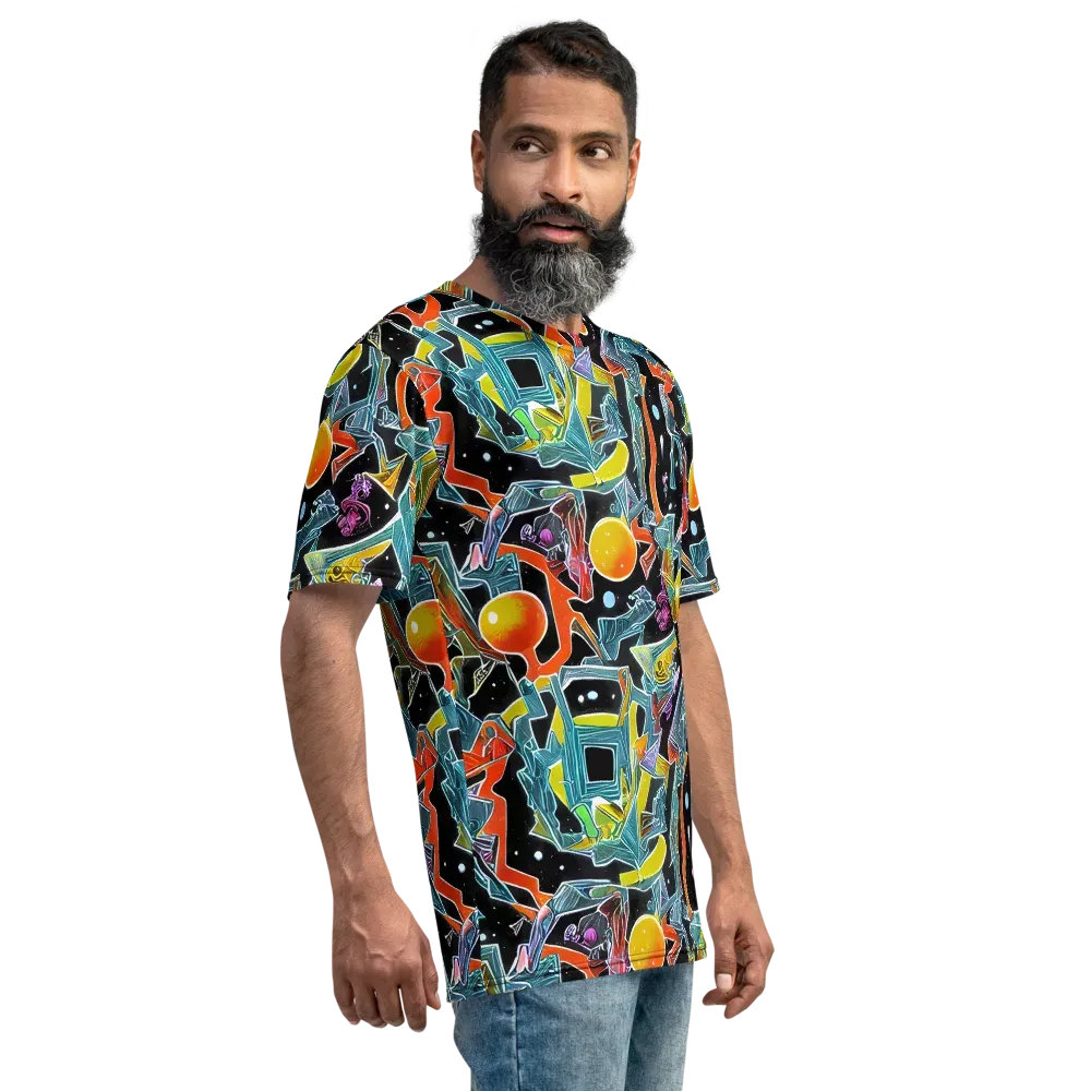 Lunar Collision on Men's Crew Neck T-Shirt — Right