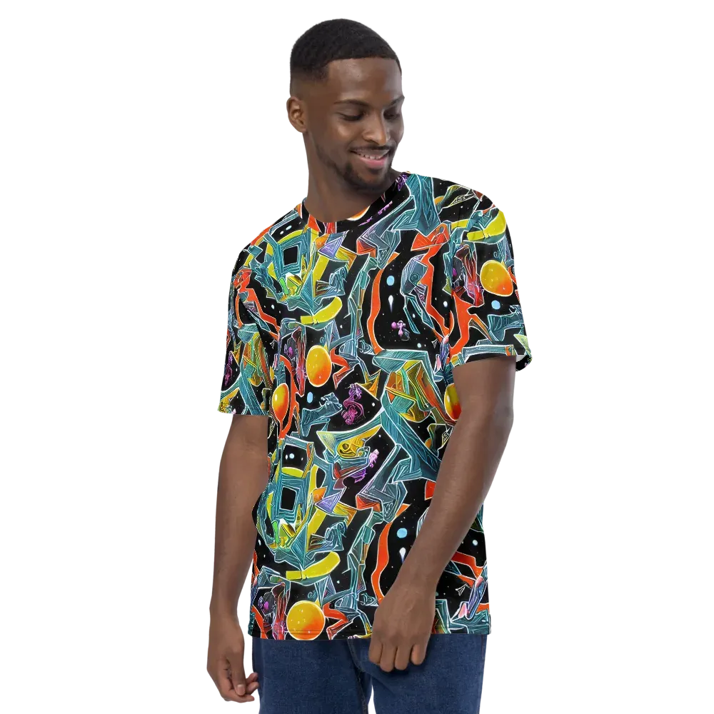 Lunar Collision on Men's Crew Neck T-Shirt — Left
