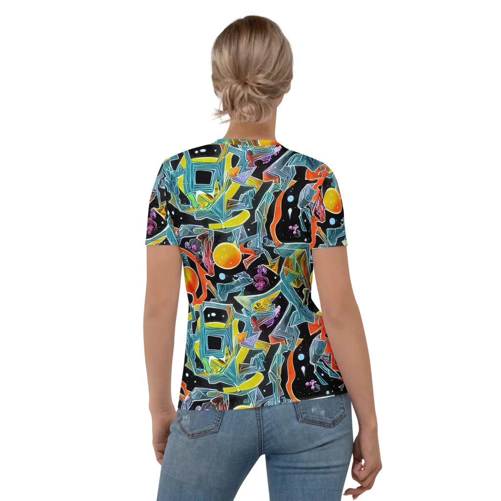 Lunar Collision on Women's Crew Neck T-Shirt — Back