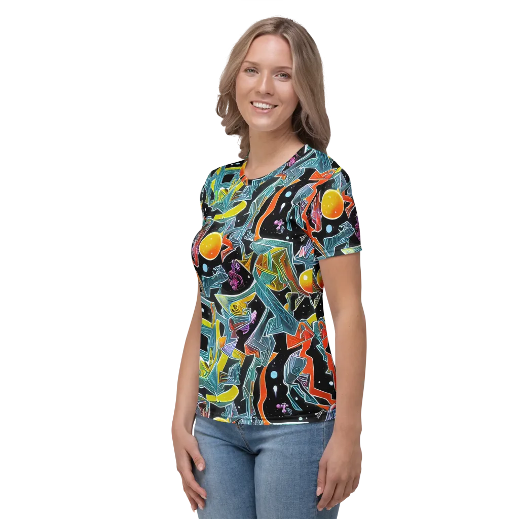 Lunar Collision on Women's Crew Neck T-Shirt — Left