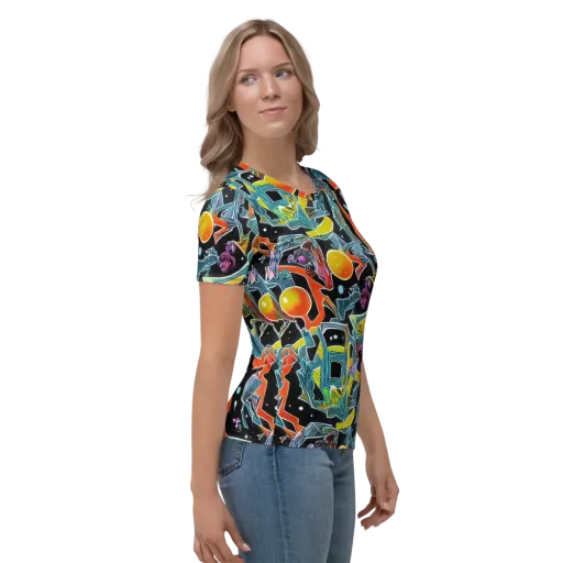 Lunar Collision on a Women's Crew Neck T-Shirt