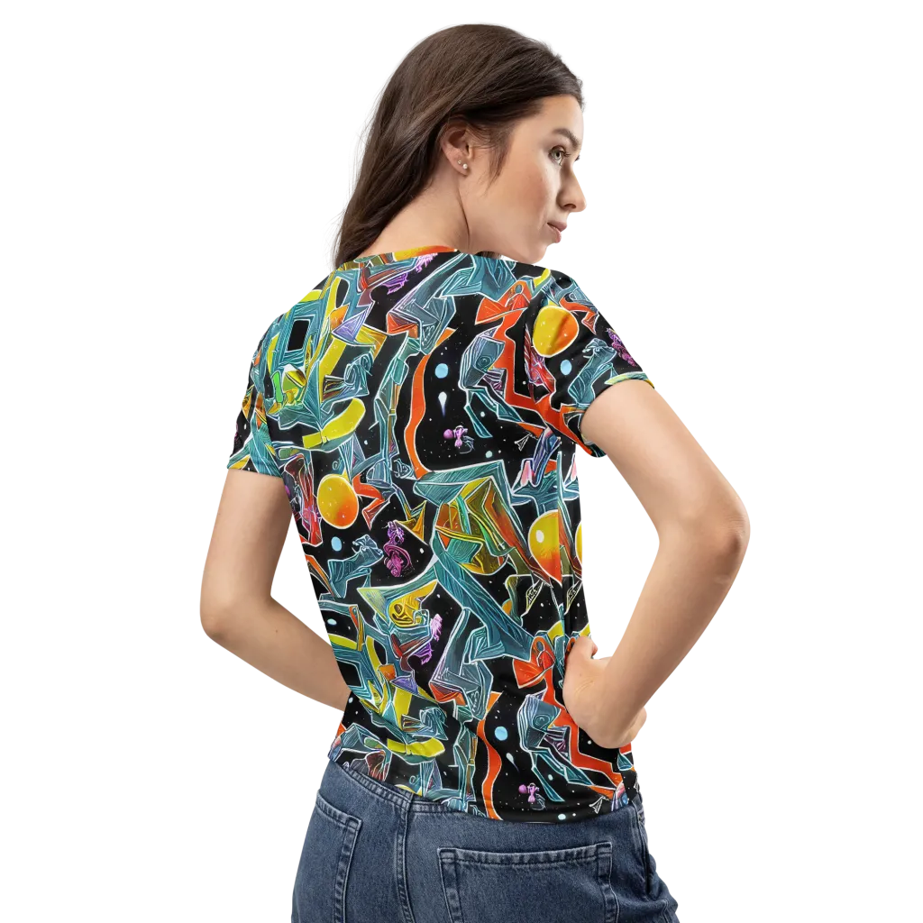 Lunar Collision on Women's Crew Neck T-Shirt — Back