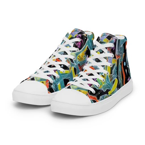 Lunar Collision on a Women's High Top Canvas Shoes