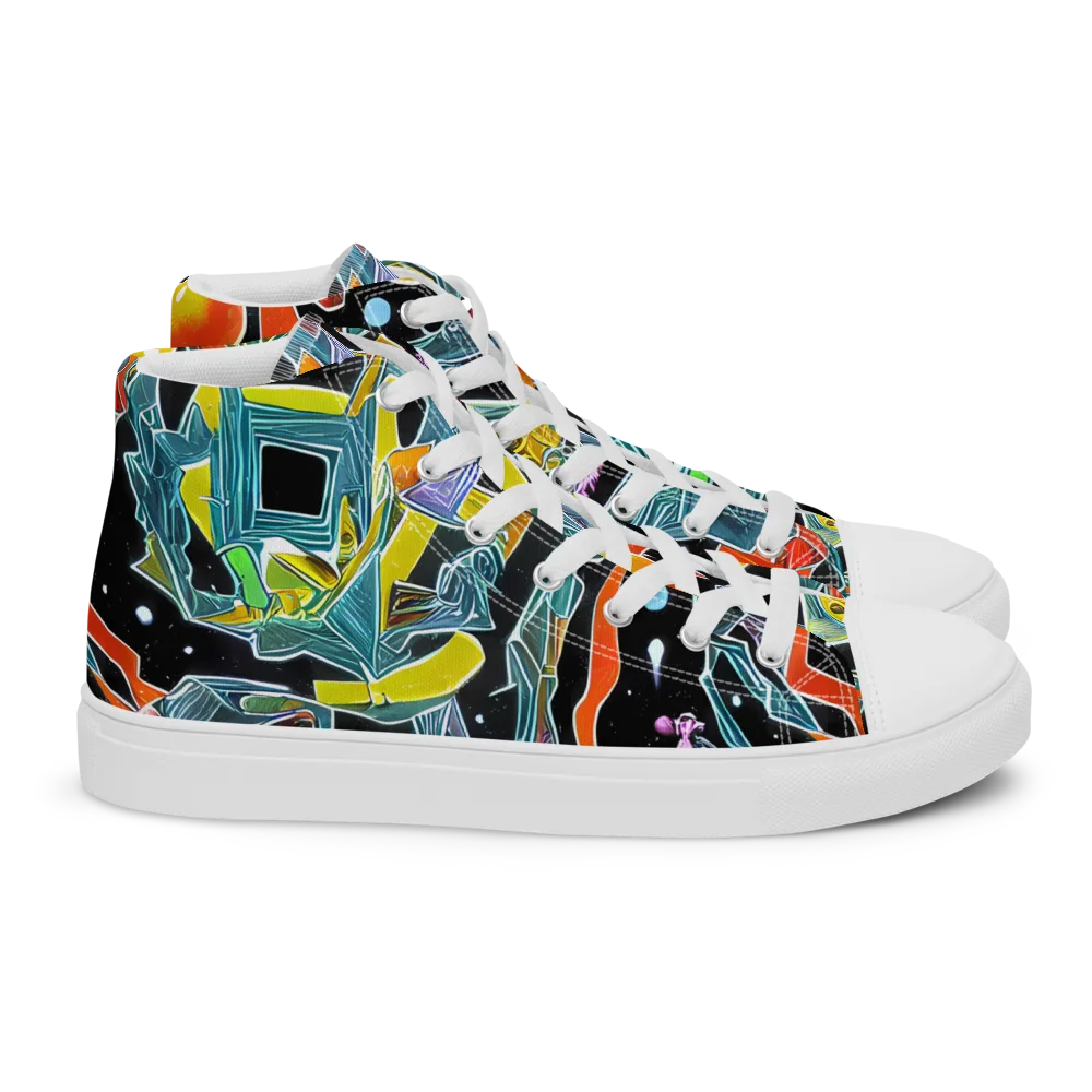 Lunar Collision on Women's High Top Canvas Shoes — Right