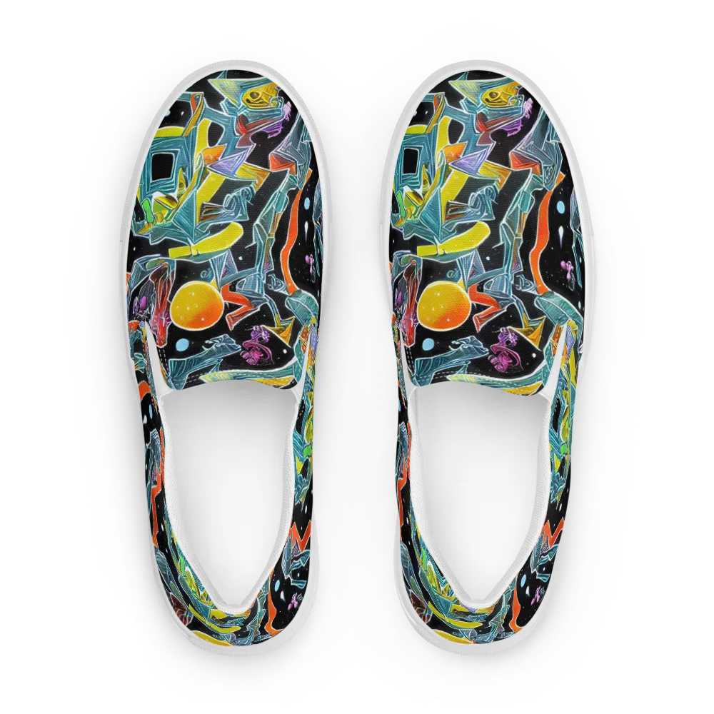 Lunar Collision on Men's Slip-On Canvas Shoes — Front