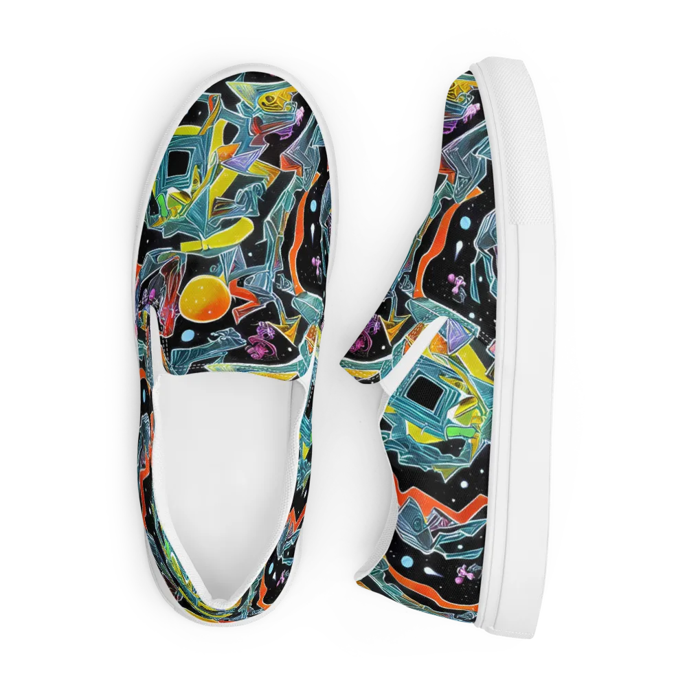 Lunar Collision on Men's Slip-On Canvas Shoes — Front