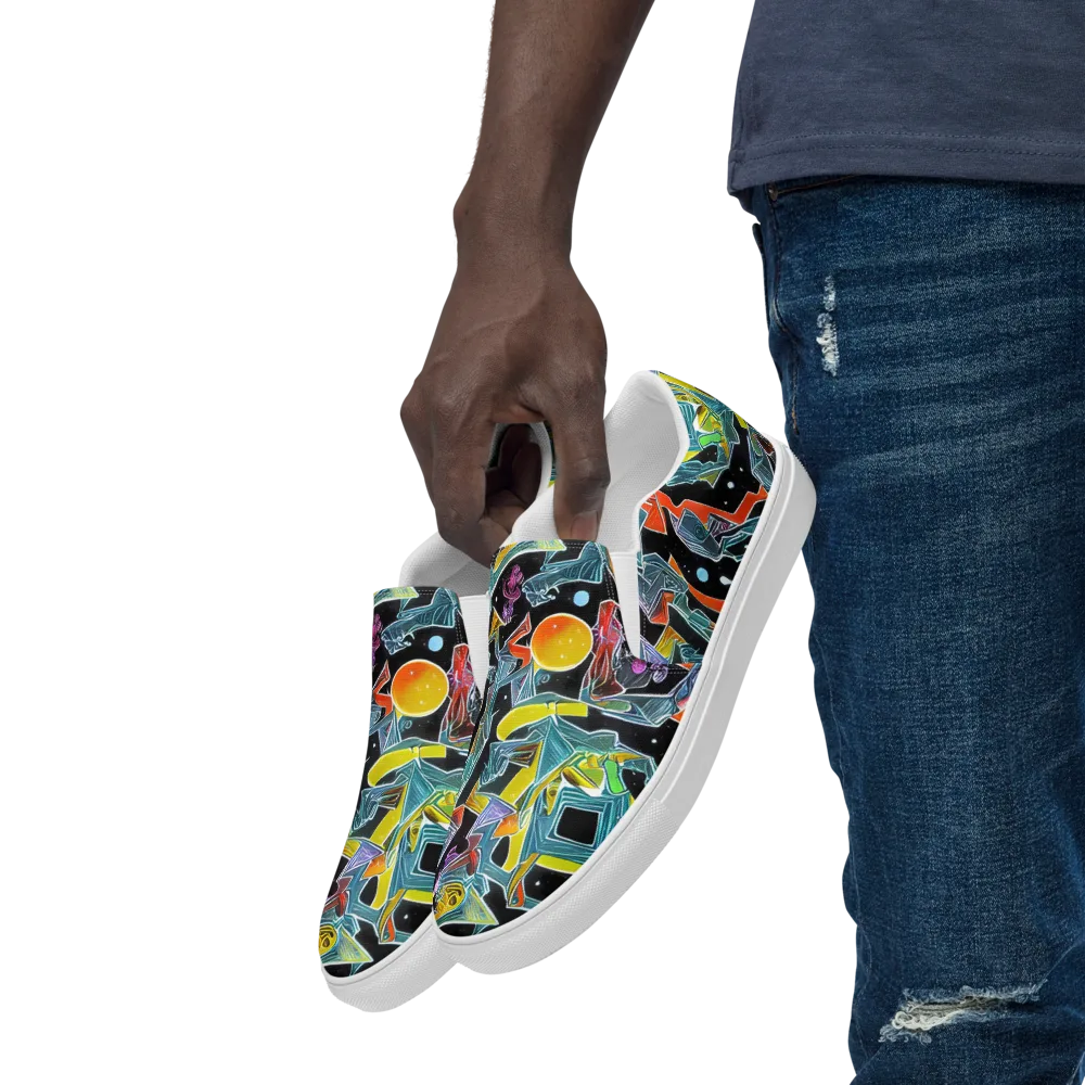 Lunar Collision on Men's Slip-On Canvas Shoes — Left Front