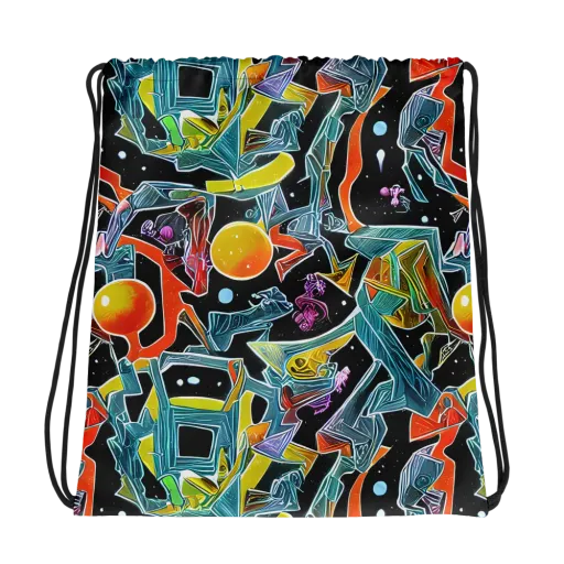 Lunar Collision on a Drawstring Bag