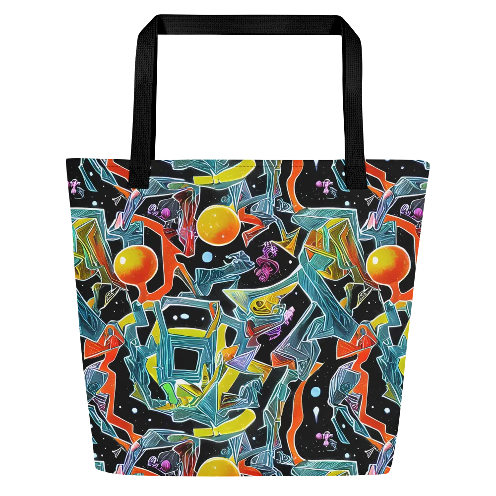 Lunar Collision on Large Tote Bag W/ Pocket — Front