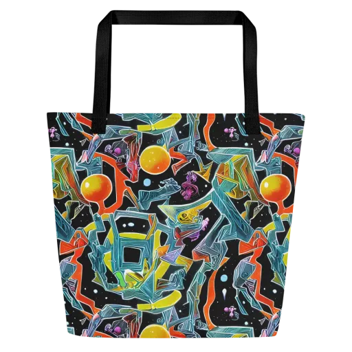 Lunar Collision on a Large Tote Bag W/ Pocket