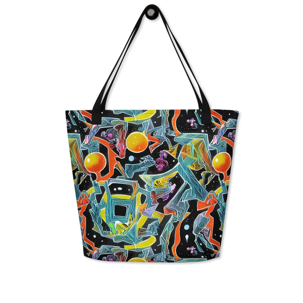 Lunar Collision on Large Tote Bag W/ Pocket — Front