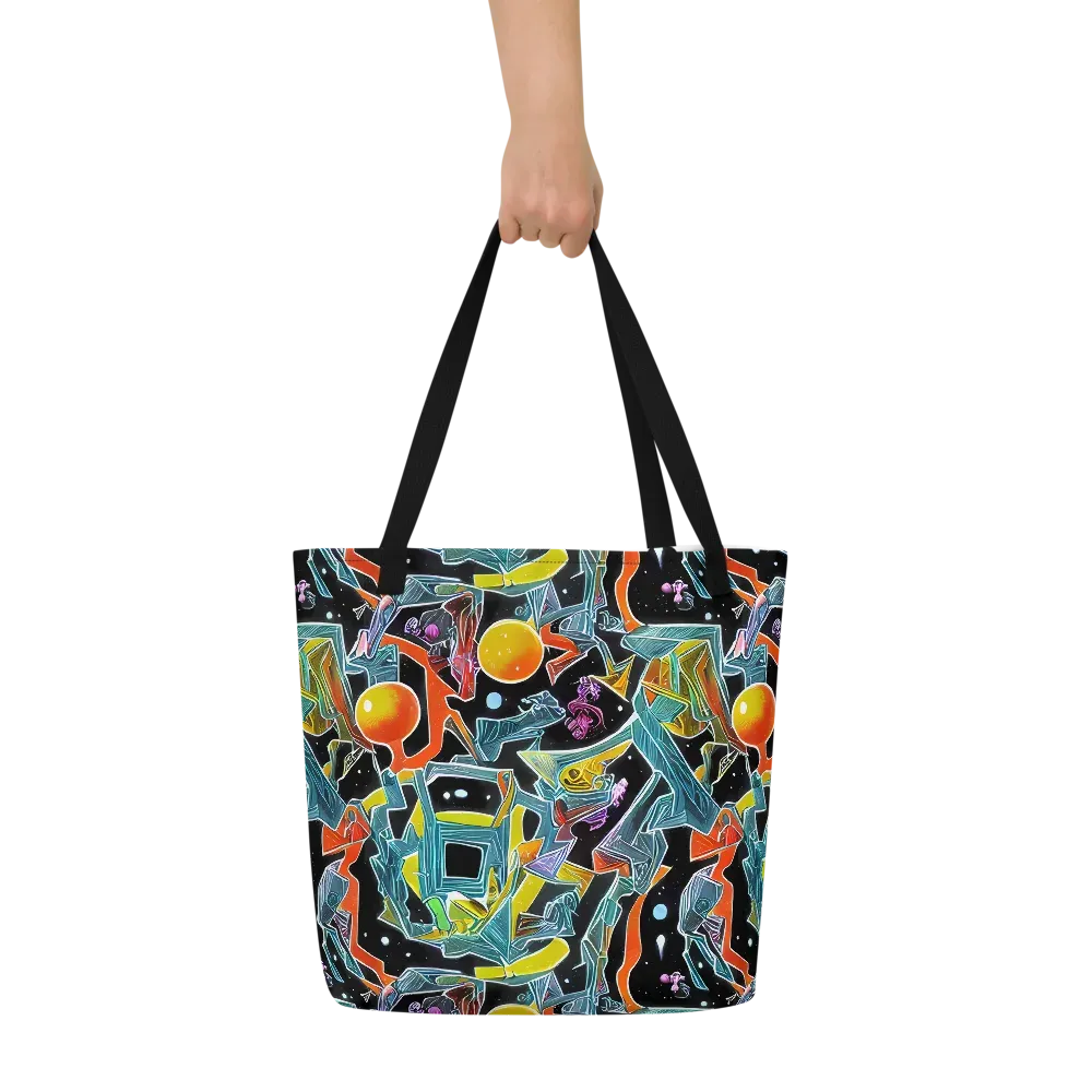 Lunar Collision on Large Tote Bag W/ Pocket — Front