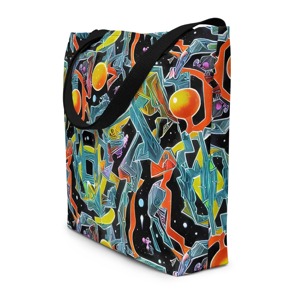 Lunar Collision on Large Tote Bag W/ Pocket — Front