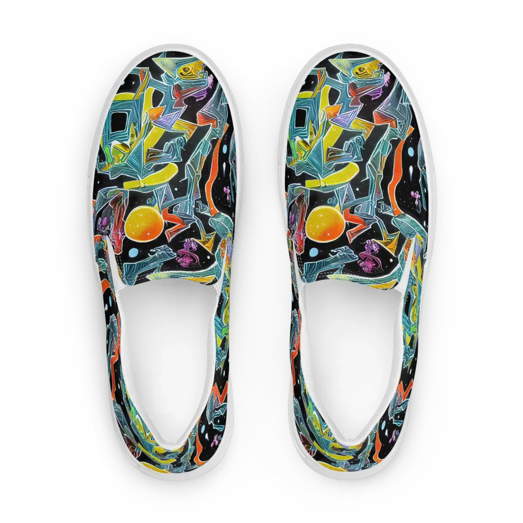 Lunar Collision on Women's Slip-On Canvas Shoes — Front