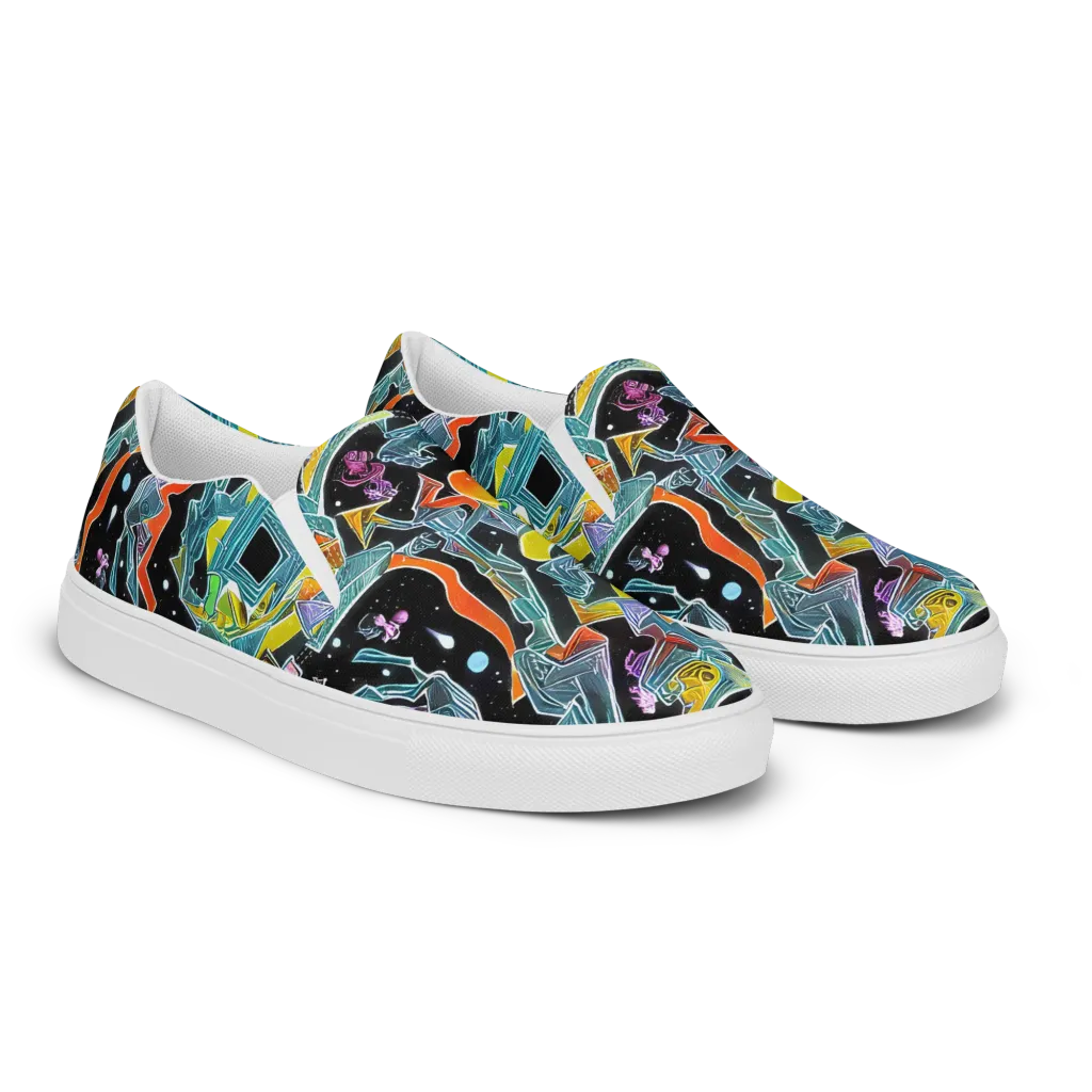 Lunar Collision on Women's Slip-On Canvas Shoes — Right Front