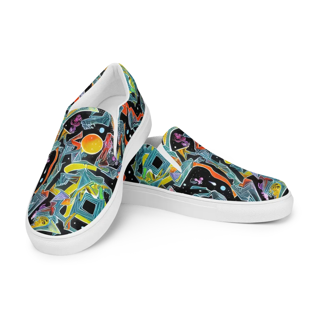 Lunar Collision on Women's Slip-On Canvas Shoes — Left Front