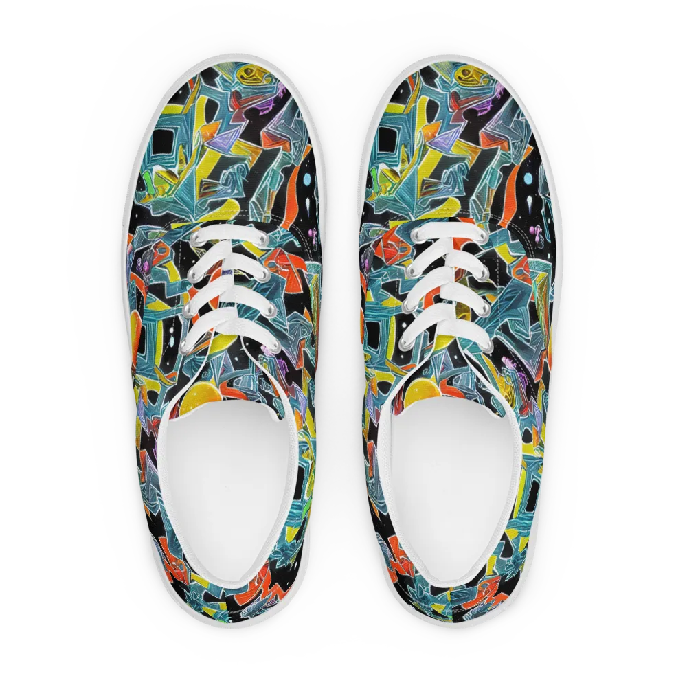 Lunar Collision on Men's Lace-Up Canvas Shoes — Front