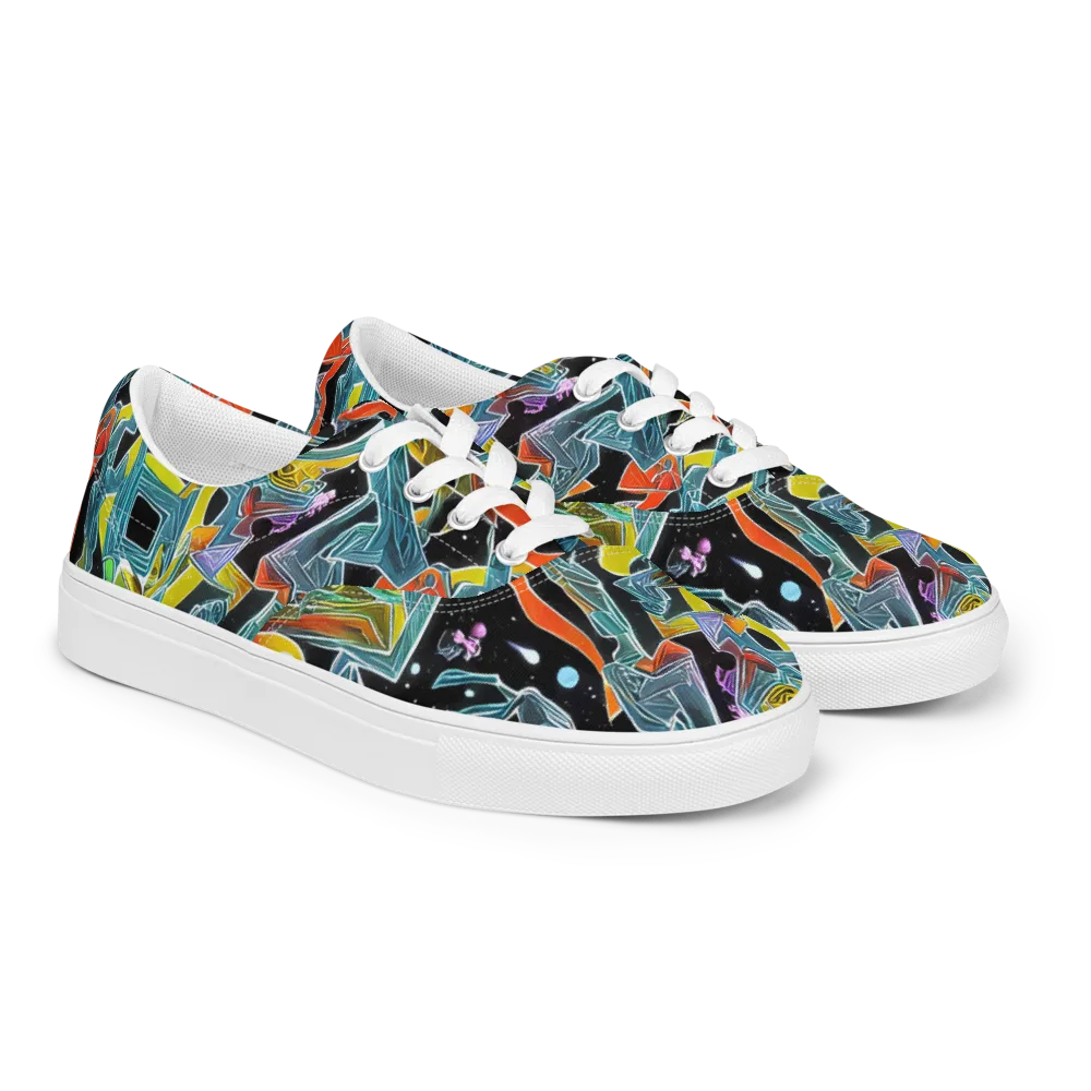 Lunar Collision on Men's Lace-Up Canvas Shoes — Right Front