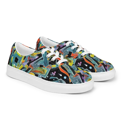 Lunar Collision on a Men's Lace-Up Canvas Shoes