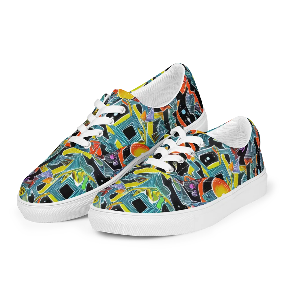 Lunar Collision on Men's Lace-Up Canvas Shoes — Left Front