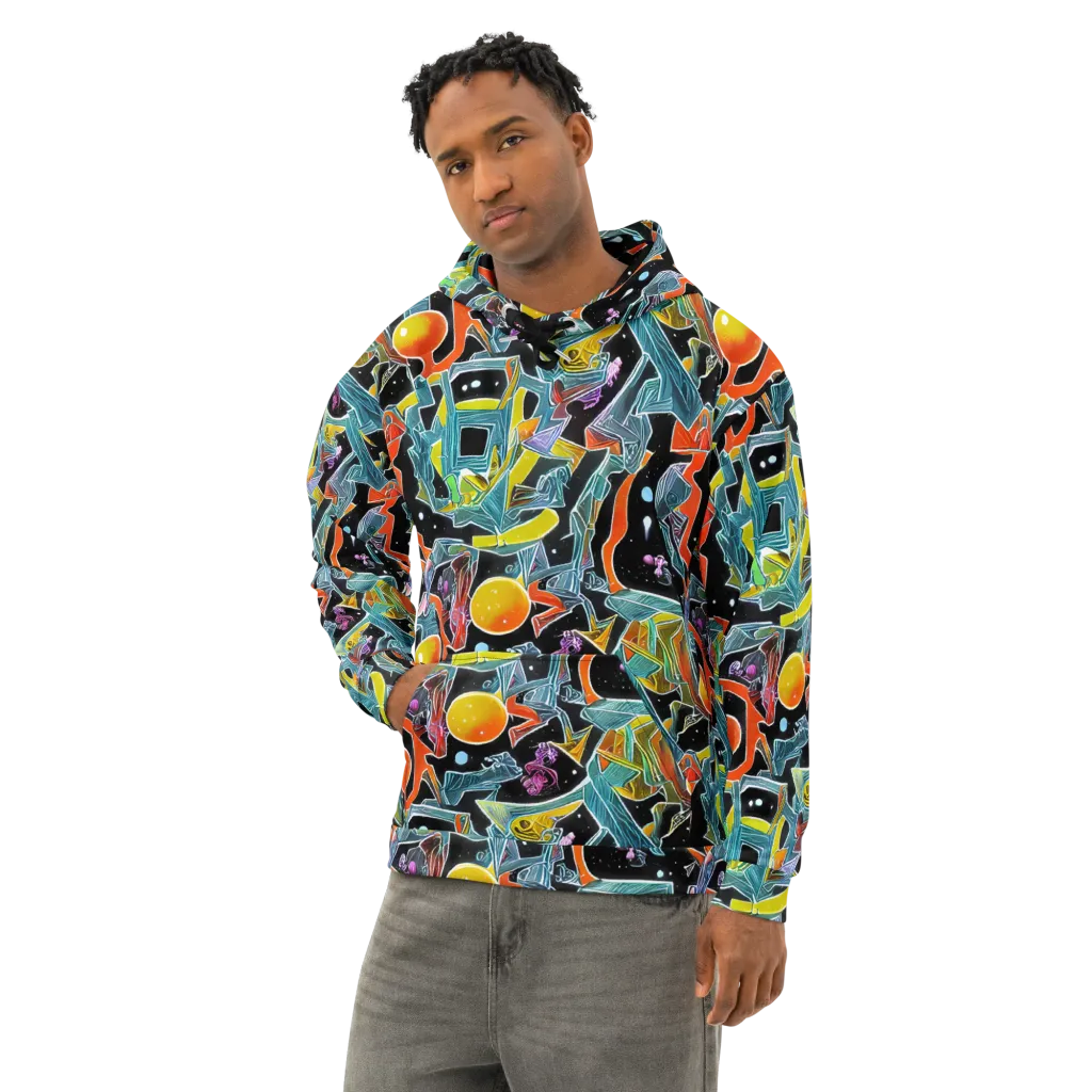 Lunar Collision on Cotton Hoodie — Left Front