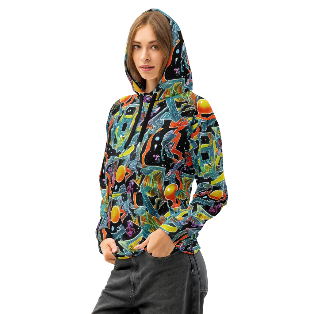 Lunar Collision on Cotton Hoodie — Left Front