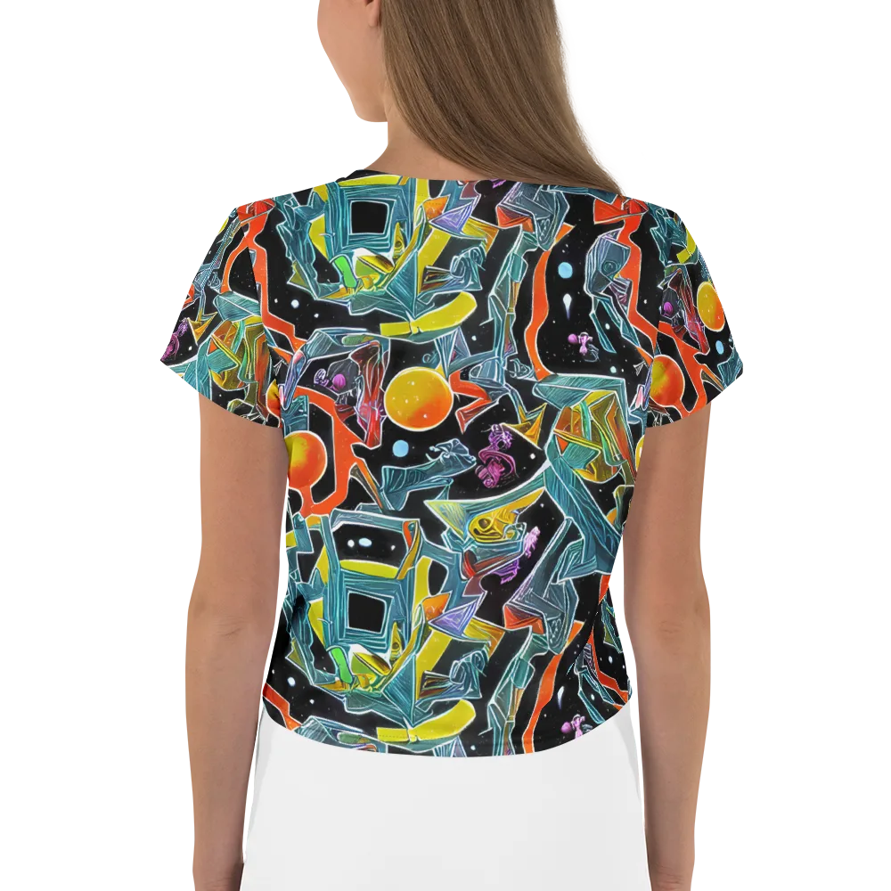 Lunar Collision on Crop Tee — Back