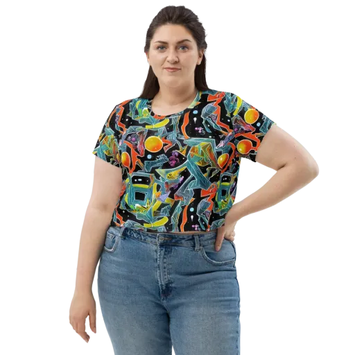 Lunar Collision on a Crop Tee