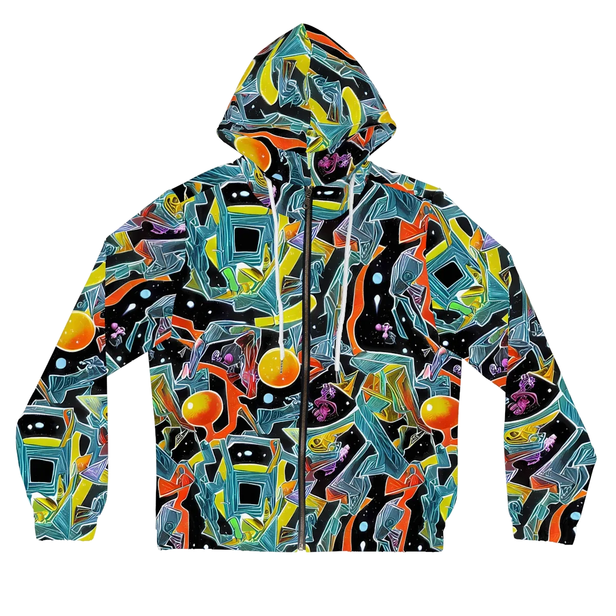 Lunar Collision on Women's Full-Zip Hoodie — Front
